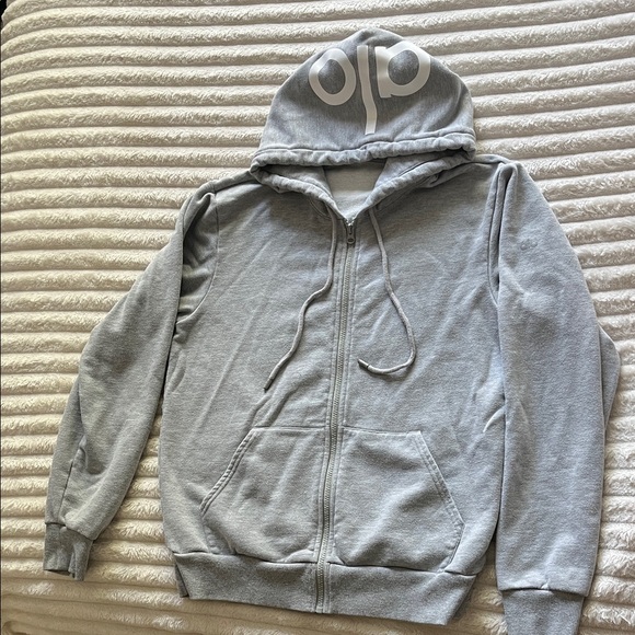 ALO hoodie Light Gray ALO graphic across the hoodie - Picture 1 of 7